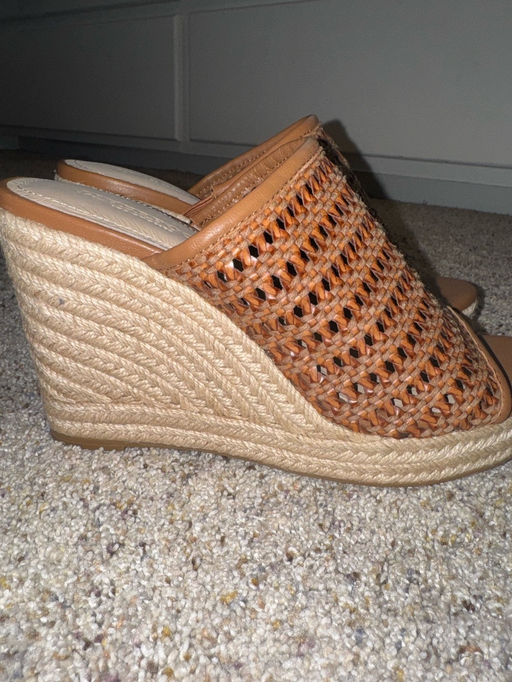 Liverpool Women's Tan Woven Espadrille Wedge Mule